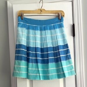ANTHROPOLOGIE  "WE ❤️ VERA" PLEATED SKIRT BLUE STRIPES